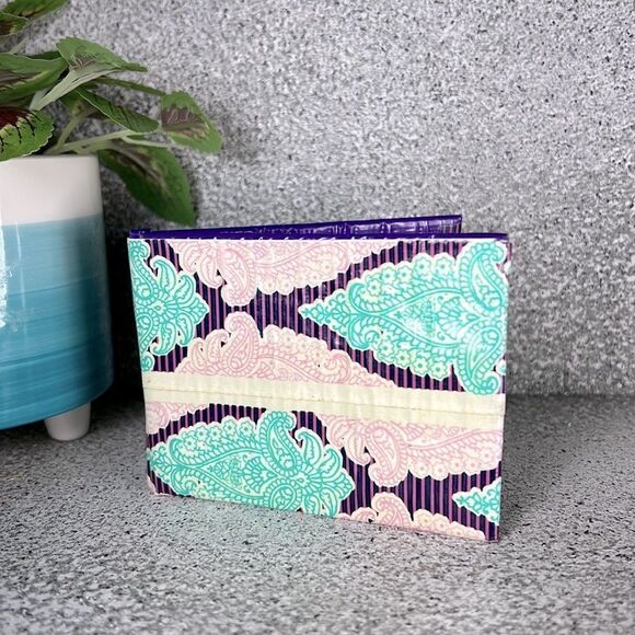 Duct Tape Wallet Paisley Boho Hippie Unique - Picture 1 of 5